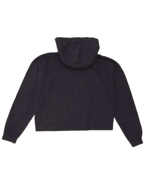 Jack Wills Womens Oversized Graphic Hoodie Jumper UK 10 Small Navy Blue