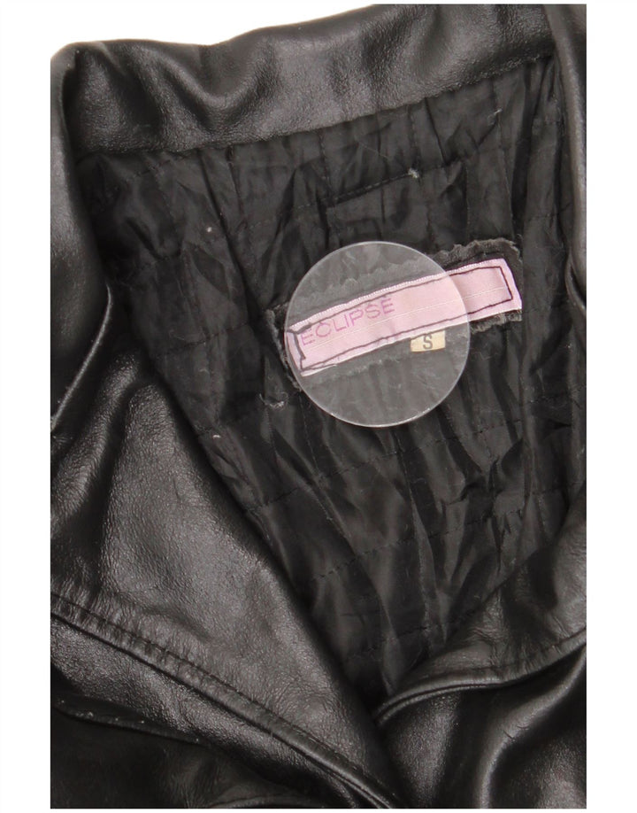 ECLIPSE Womens Leather Jacket UK 10 Small Black