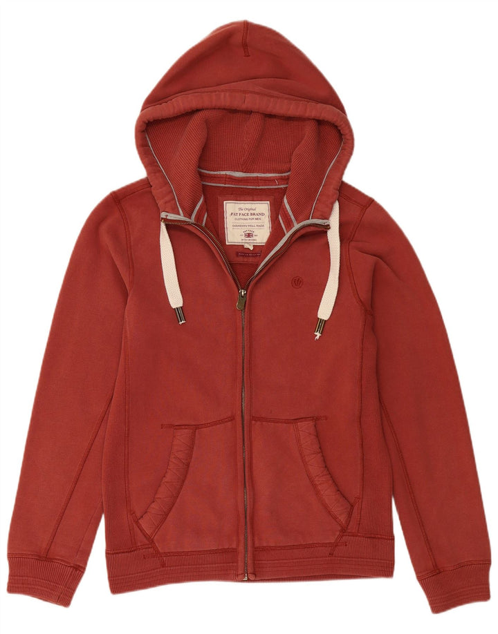 FAT FACE Mens Zip Hoodie Sweater Small Burgundy