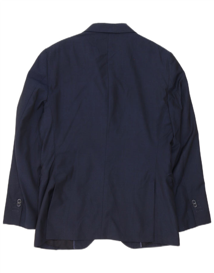 Massimo Dutti Mens 2 Button Blazer Jacket IT 48 Medium Navy Blue Wool