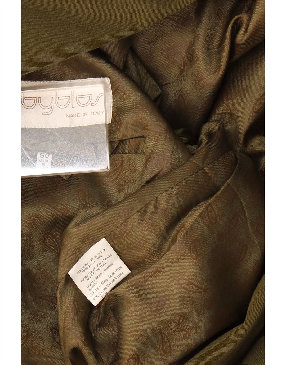 Byblos Mens 2 Button Blazer Jacket IT 50 Large Khaki Wool