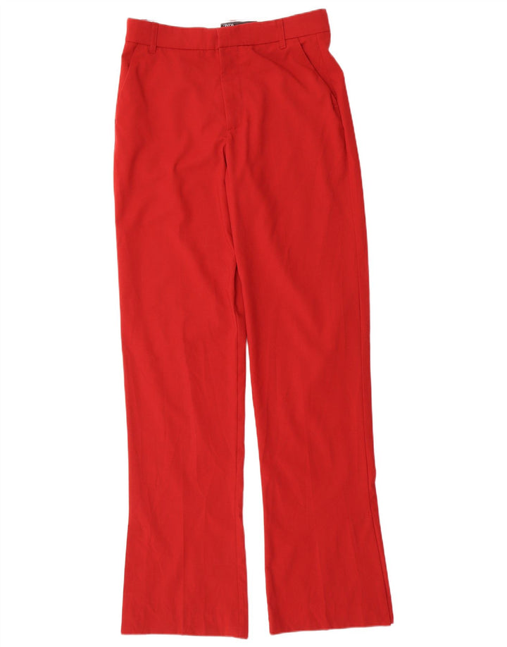 Zara Womens Bootcut Chino Trousers Small W26 L33 Red Polyester