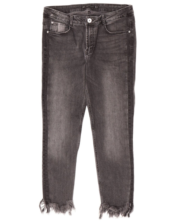 Zara Womens Trafaluc Crop Skinny Jeans EU 42 Large W32 L24 Grey
