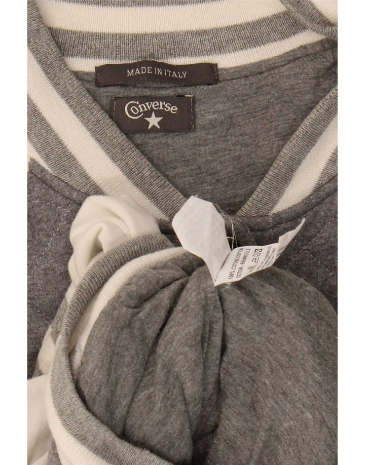Converse Womens Varsity Tracksuit Top Jacket UK 14 Medium Grey Colourblock