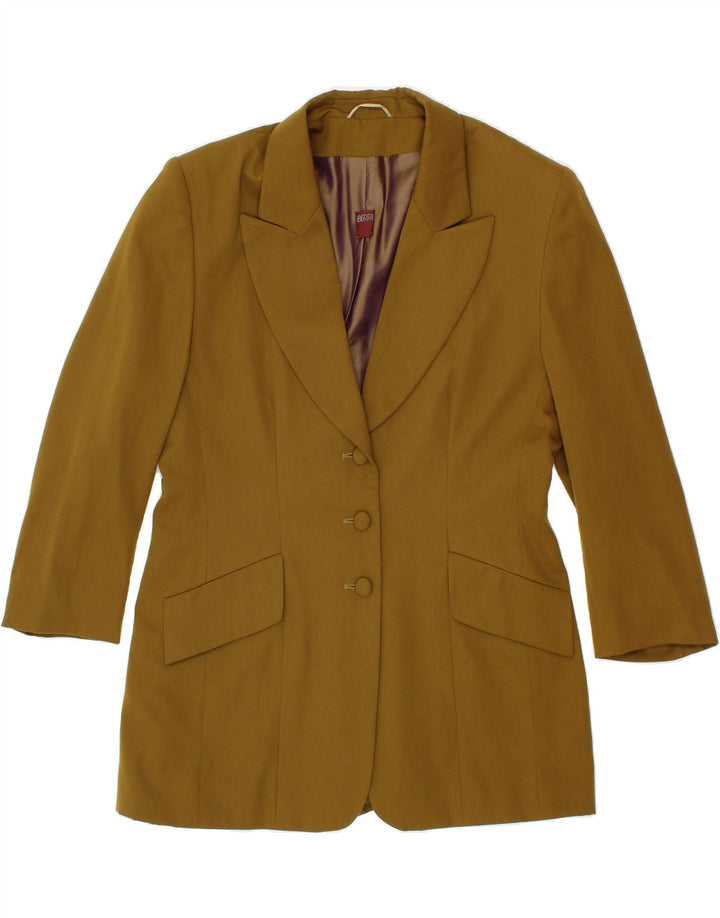 BERRI Womens 3 Button Blazer Jacket EU 40 Medium Brown Polyester Vintage Berri and Second-Hand Berri from Messina Hembry 