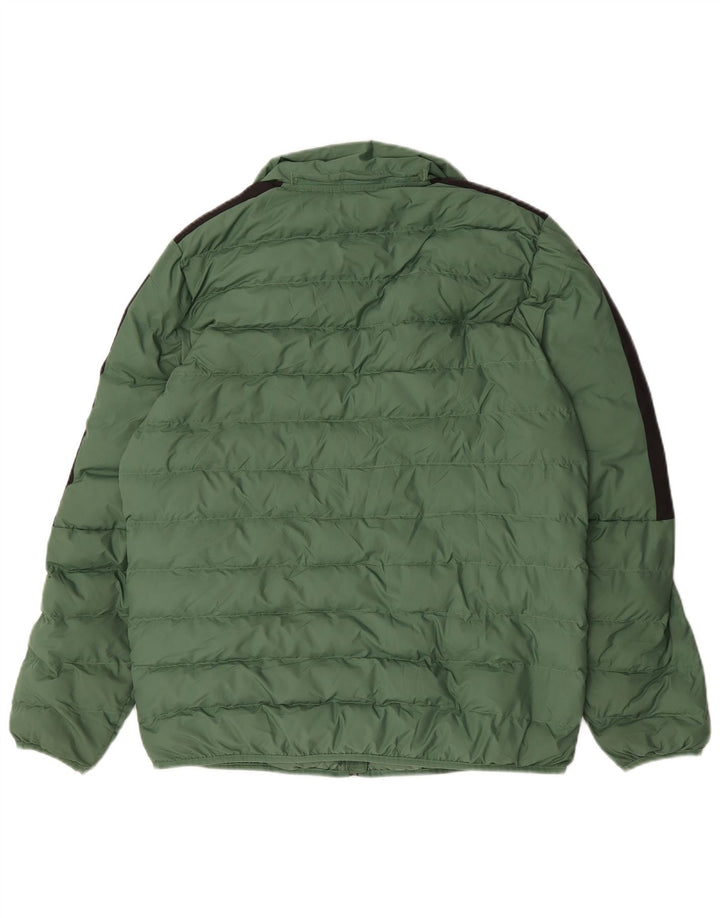 Puma Mens Padded Jacket UK 38 Medium Green Colourblock Polyester