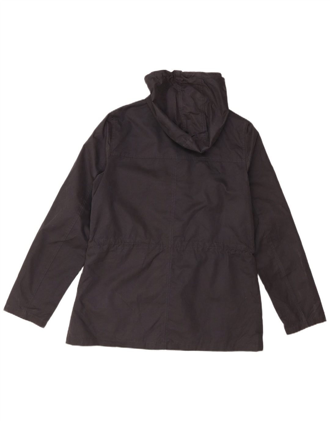 Fat Face Womens Hooded Rain Jacket UK 12 Medium Navy Blue Polyester