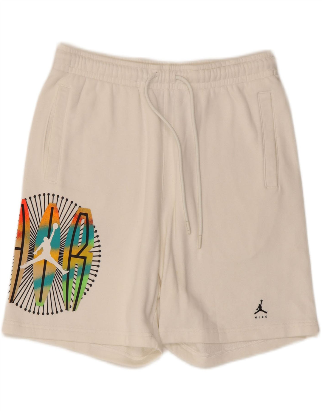 JORDAN Mens Graphic Sport Shorts Large  White Cotton