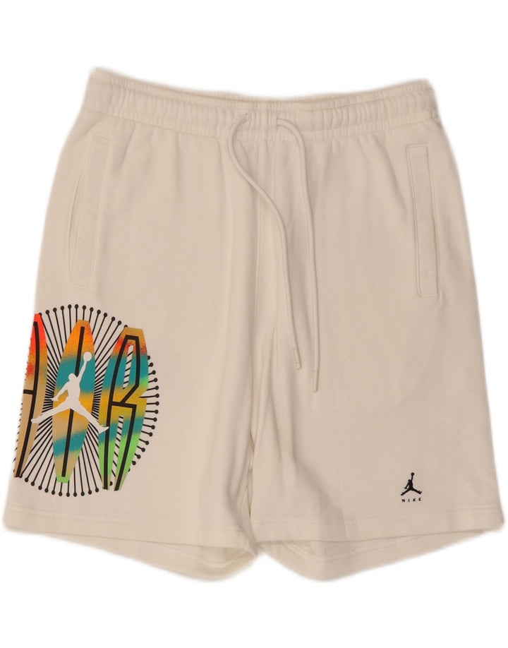JORDAN Mens Graphic Sport Shorts Large  White Cotton