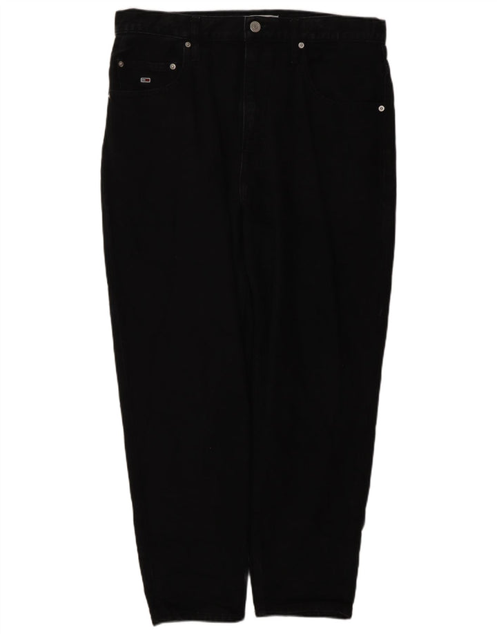 TOMMY HILFIGER Mens Tapered Jeans W34 L26 Black Cotton