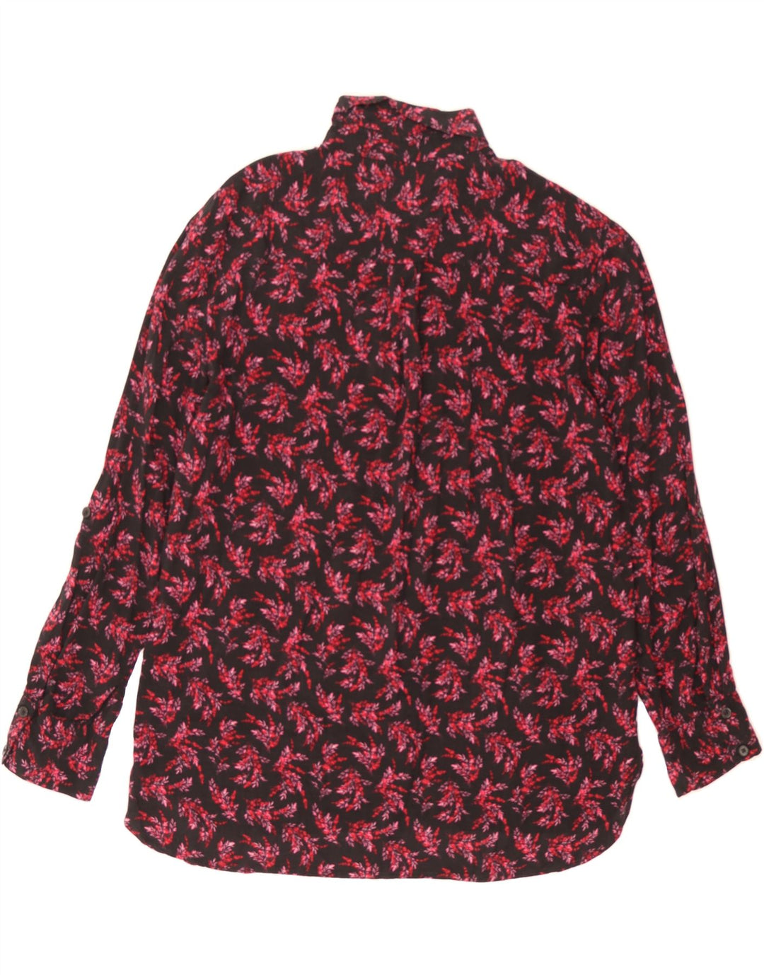 BENETTON Womens Shirt UK 14 Medium Black Floral Modal Vintage Benetton and Second-Hand Benetton from Messina Hembry 