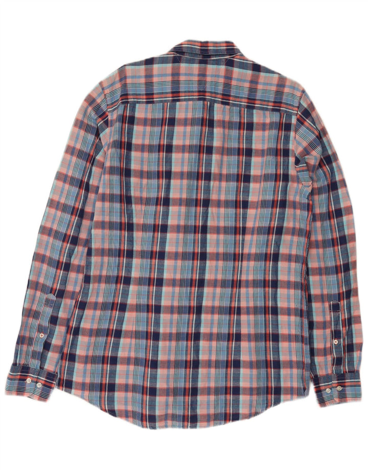 Tommy Hilfiger Mens Shirt XL Blue Check Linen