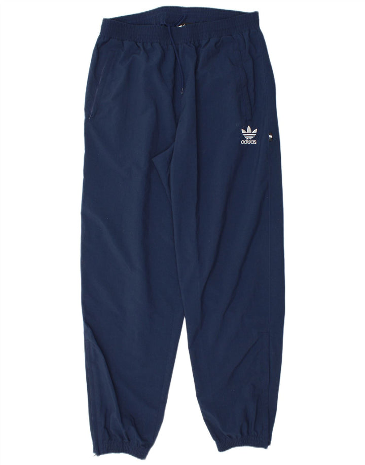 Adidas Mens Tracksuit Trousers Joggers Large Navy Blue Polyester