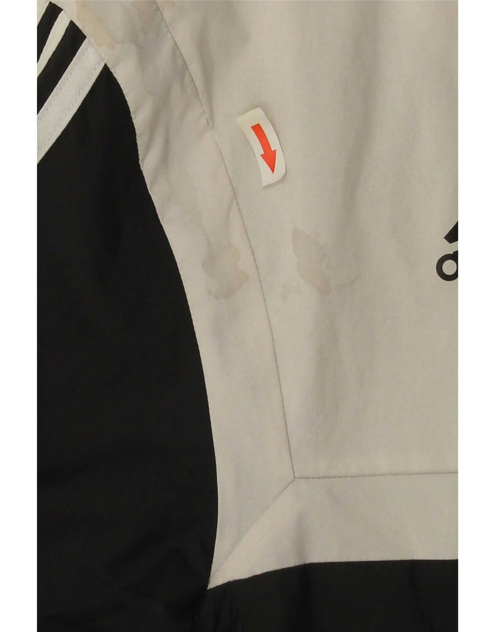Adidas Mens Hooded Tracksuit Top Jacket Medium Black Colourblock Polyester