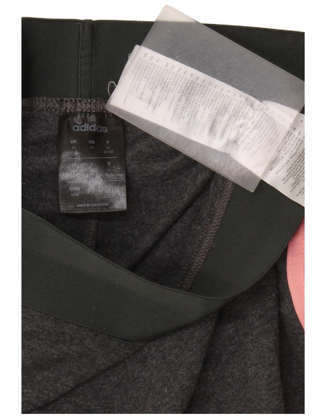 Adidas Womens Crop Leggings UK 12/14 Medium Grey Cotton