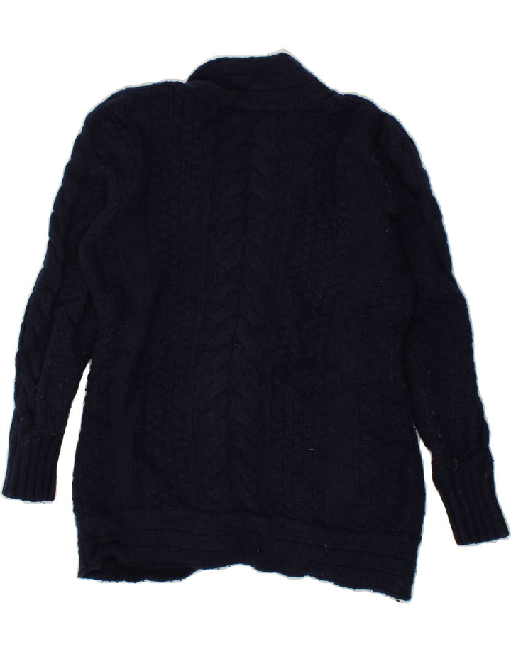 EDDIE BAUER Womens Cardigan Sweater UK 14 Medium Navy Blue Lambswool Vintage Eddie Bauer and Second-Hand Eddie Bauer from Messina Hembry 