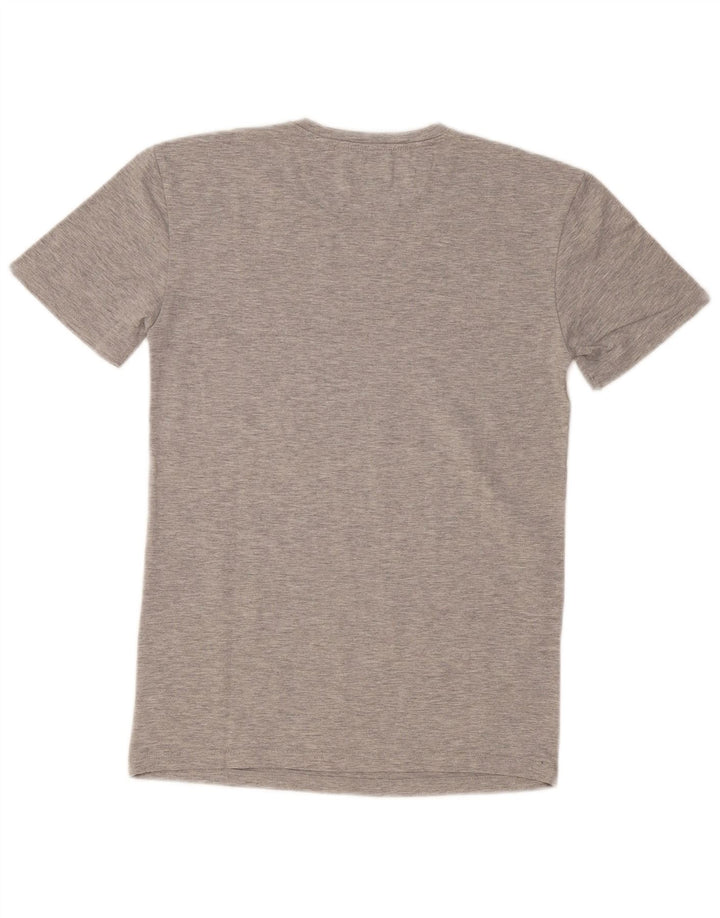 Zara Mens Super Slim Fit T-Shirt Top Small Grey Flecked