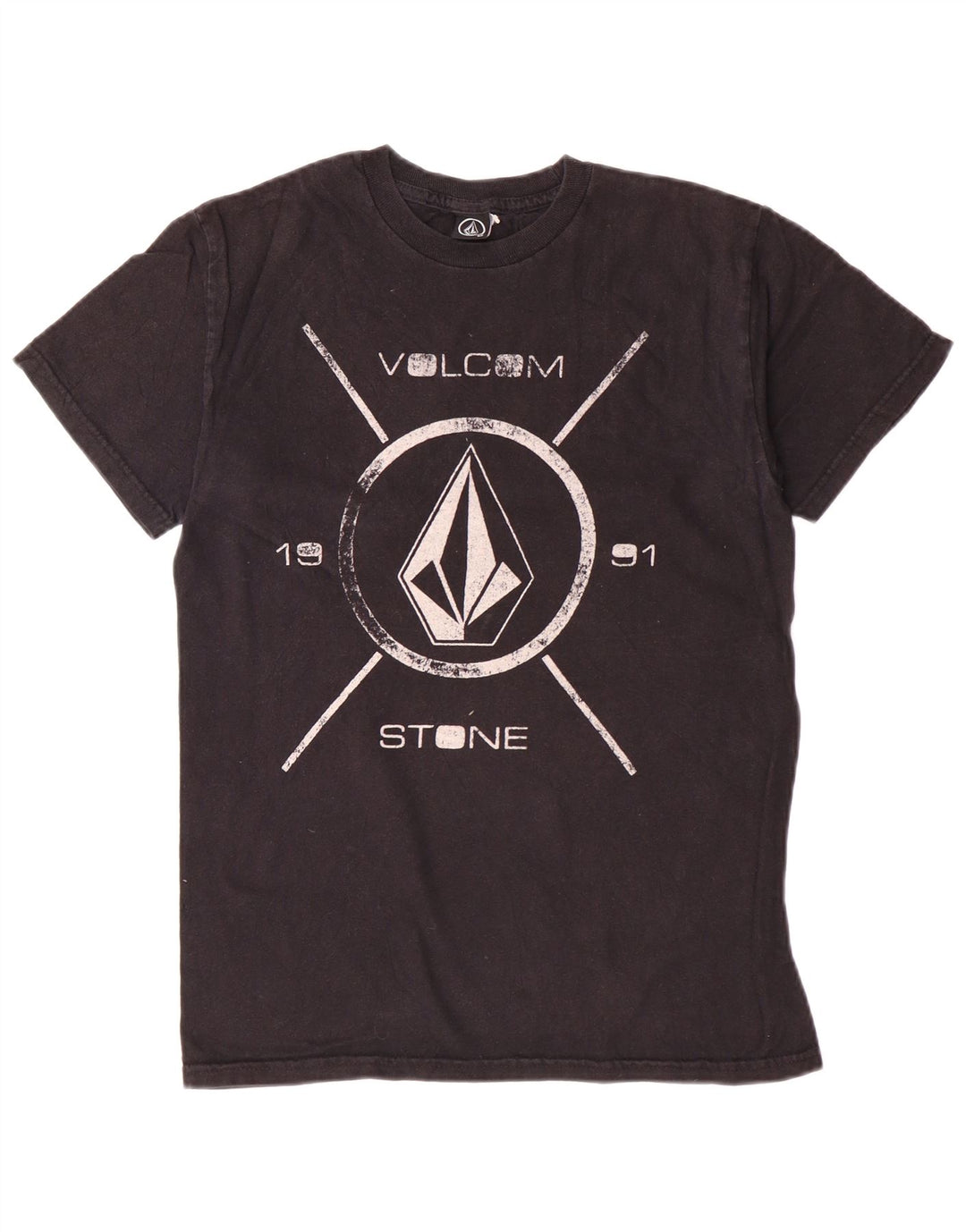 Volcom Mens Graphic T-Shirt Top Small Black Cotton