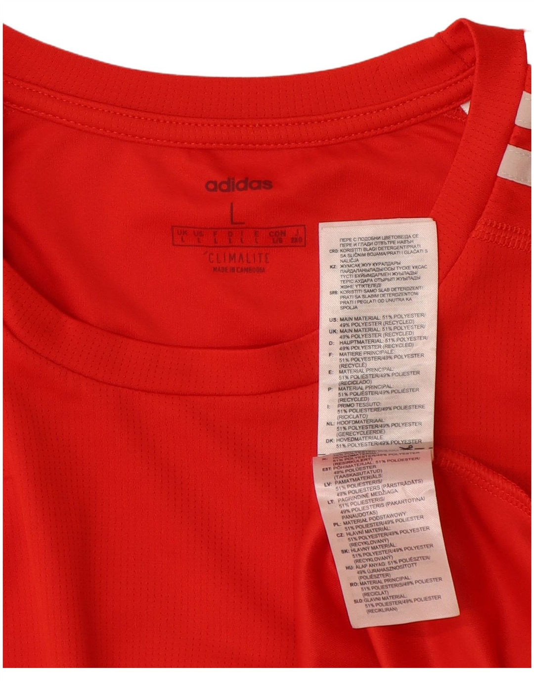 ADIDAS Mens Climalite T-Shirt Top Large Red Polyester