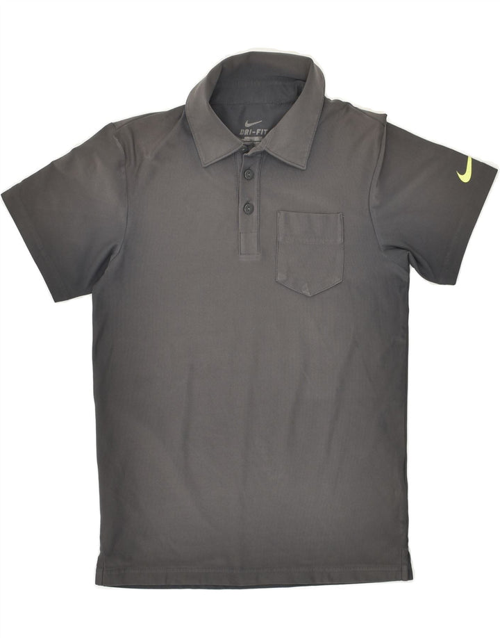NIKE Boys Polo Shirt 8-9 Years Small Grey Polyester | Vintage Nike | Thrift | Second-Hand Nike | Used Clothing | Messina Hembry 