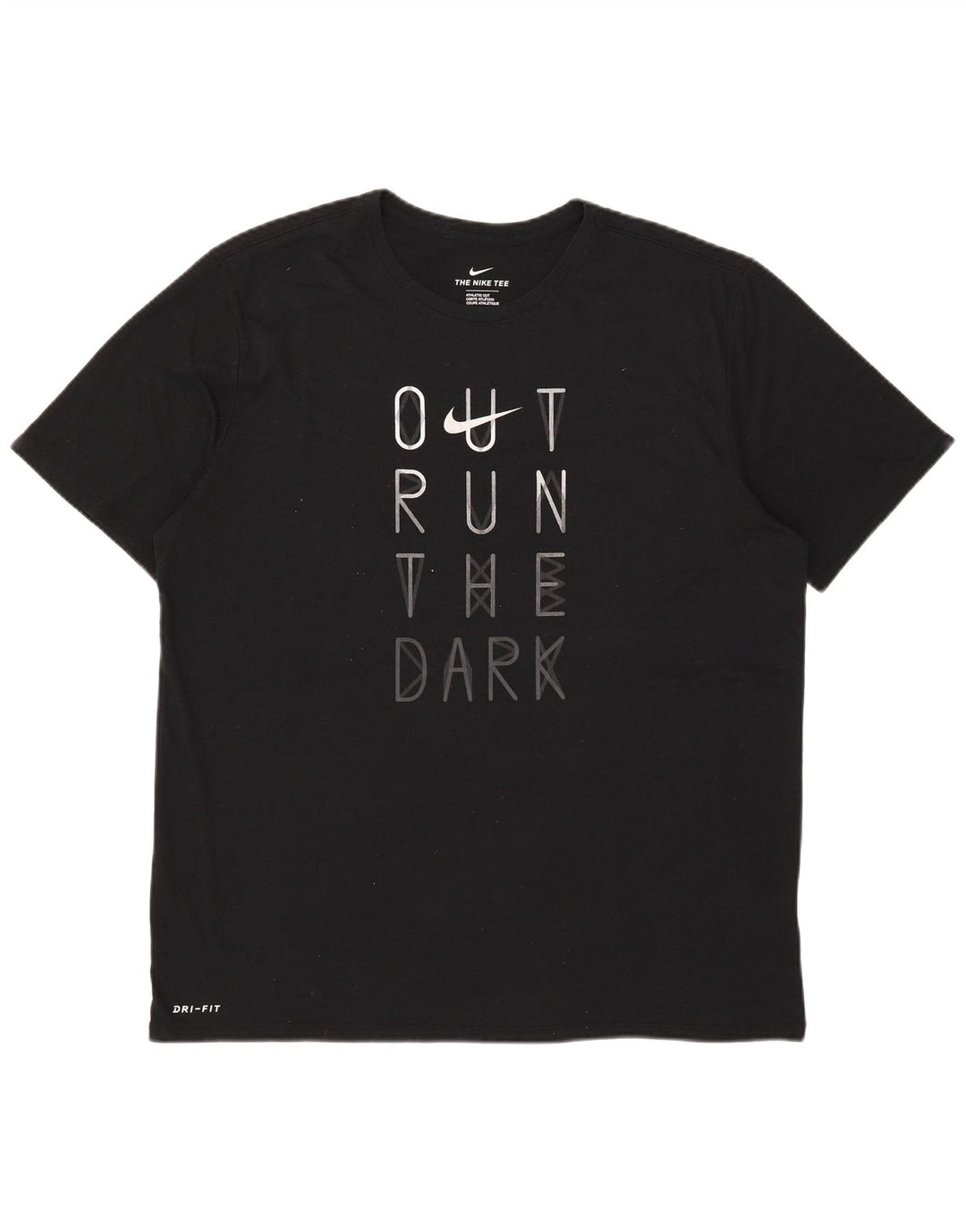 Nike Mens Dri Fit Graphic T-Shirt Top XL Black Polyester