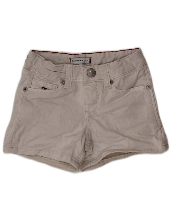 TOMMY HILFIGER Girls Denim Shorts 4-5 Years W20 White Cotton