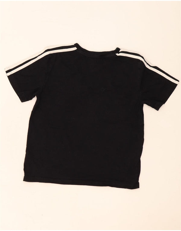 Adidas Girls Crop Graphic T-Shirt Top 7-8 Years Small Black Cotton