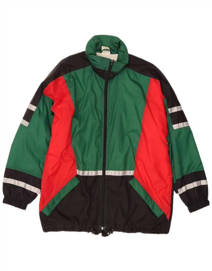 San Marco Mens Hooded Tracksuit Top Jacket Medium Green Colourblock