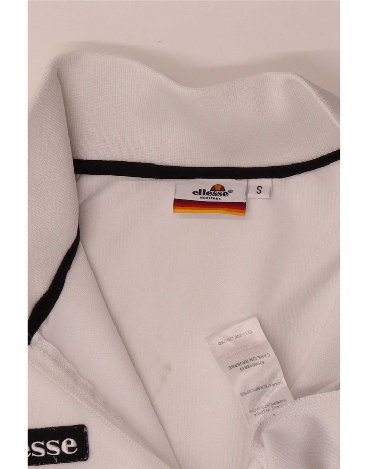 Ellesse Mens Tracksuit Top Jacket Small White Polyester Sports
