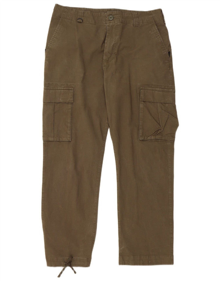 NIKE Womens Straight Cargo Trousers W34 L27 Khaki Cotton
