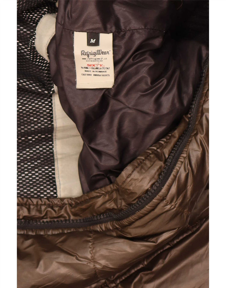 Refrigiwear Mens Sixty Hooded Padded Jacket UK 38 Medium Brown Polyester