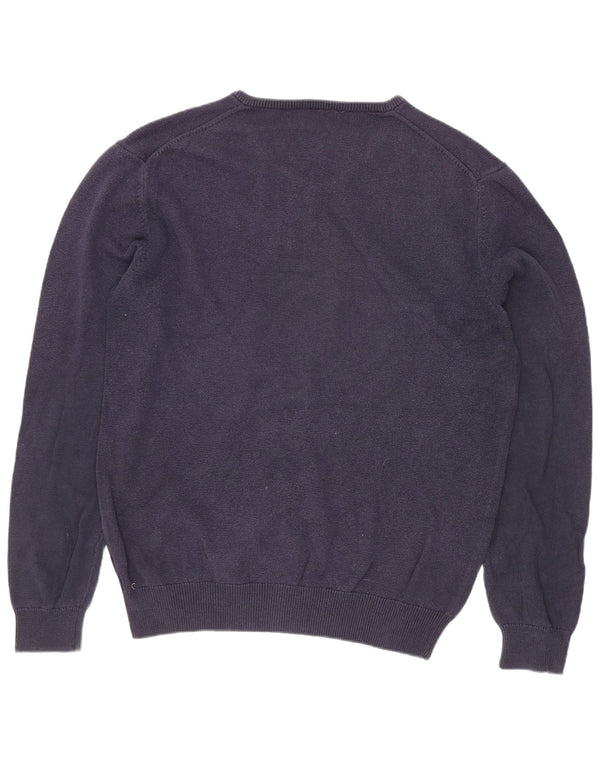 Crew Clothing Mens V-Neck Jumper Sweater Medium Navy Blue Cotton