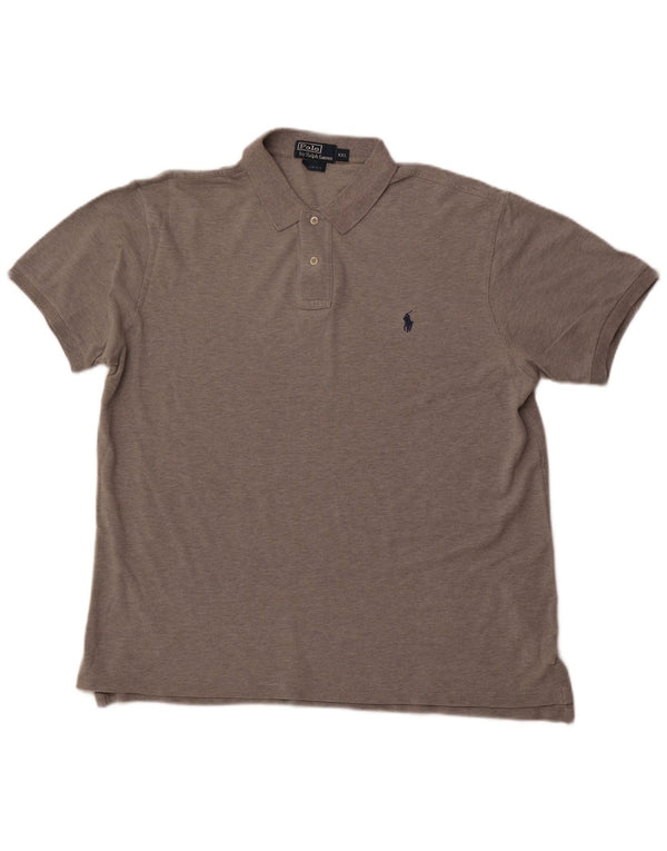 POLO RALPH LAUREN Mens Slim Fit Polo Shirt 2XL Grey Cotton