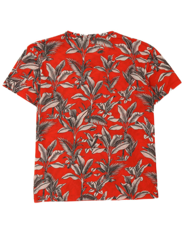 Zara Mens T-Shirt Top Large Red Floral