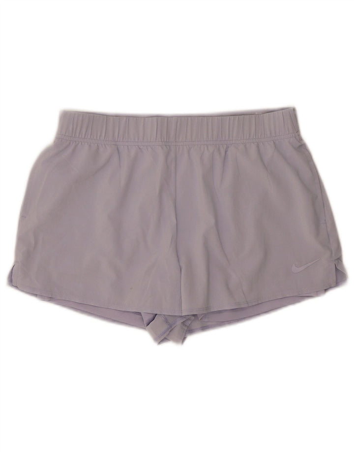 NIKE Womens Dri Fit Sport Shorts UK 14 Medium  Purple Polyester