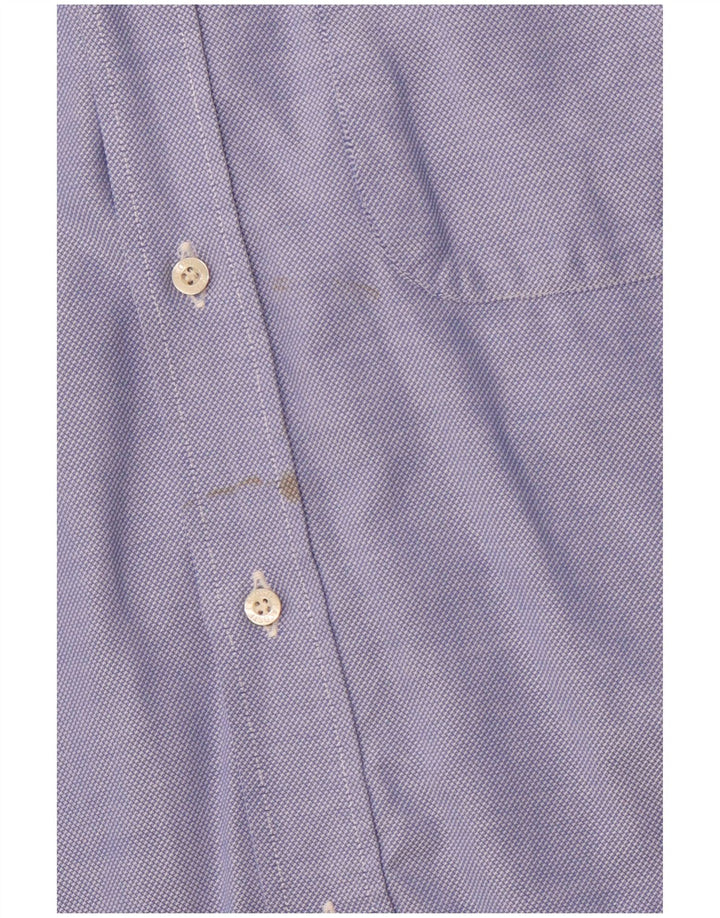 LACOSTE Mens Short Sleeve Shirt Size 41 Large Blue Cotton