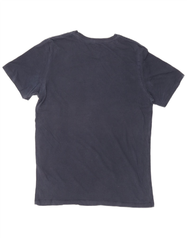 Jack & Jones Mens Graphic T-Shirt Top Large Navy Blue Cotton