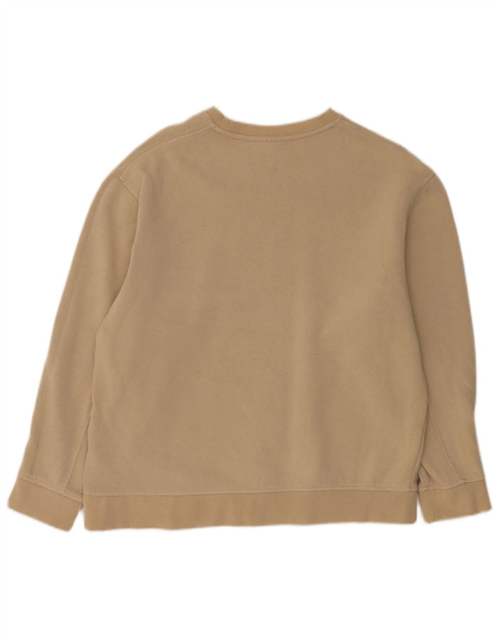 Topshop Womens Oversized Sweatshirt Jumper UK 14 Medium Beige Cotton
