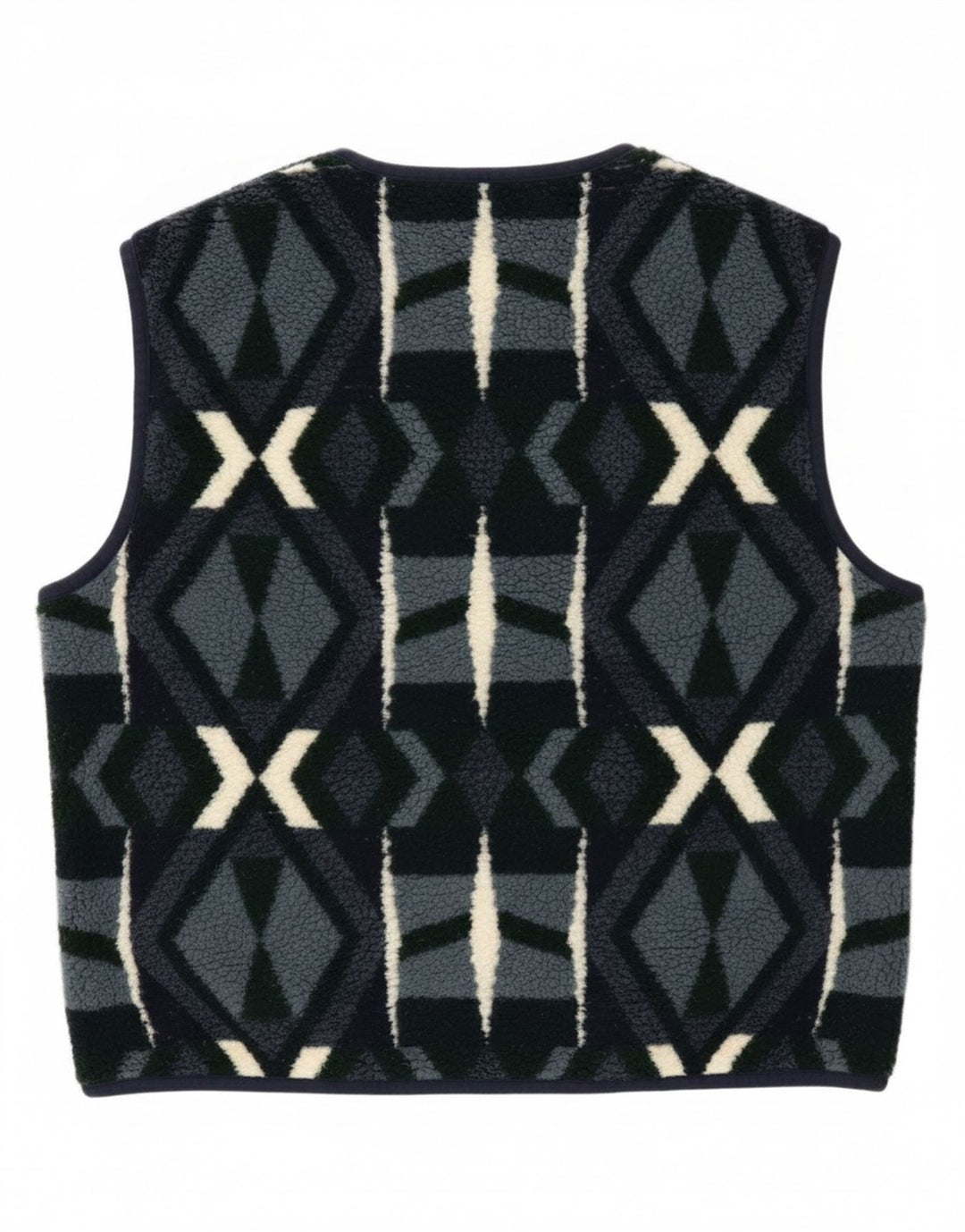 Campagnolo Mens Fleece Gilet UK 38 Medium Navy Blue Geometric Polyester