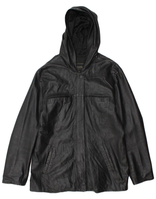 Privilegi Womens Leather Jacket IT 46 Large Black Leather
