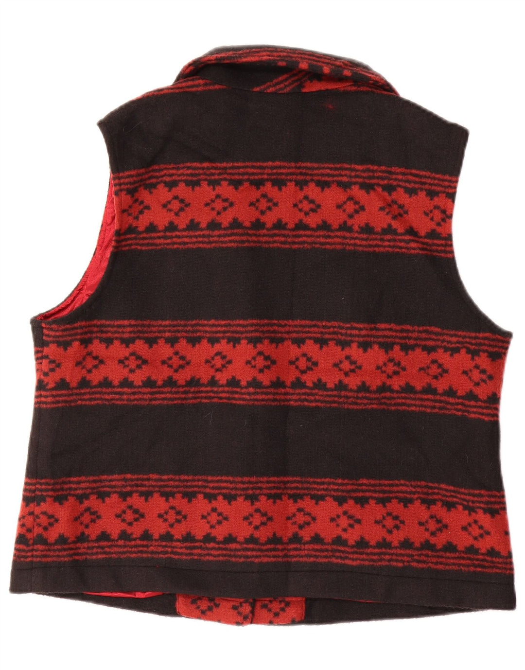 Orvis Womens Waistcoat UK 14 Medium Black Geometric Acrylic