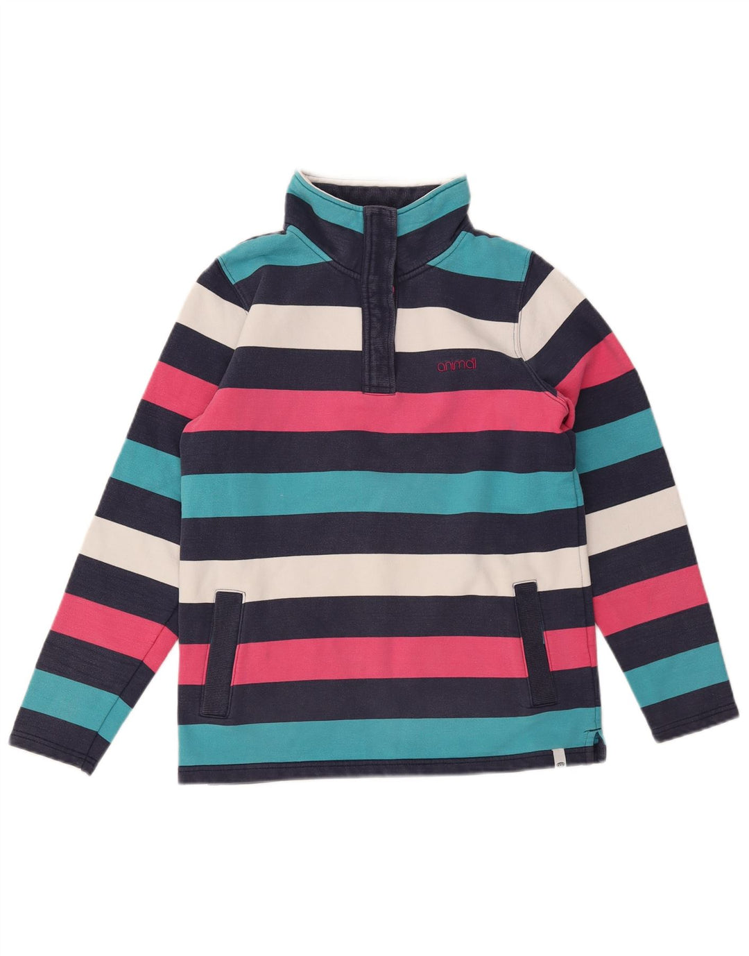 ANIMAL Womens Sweatshirt Jumper UK 10 Small Multicoloured Striped