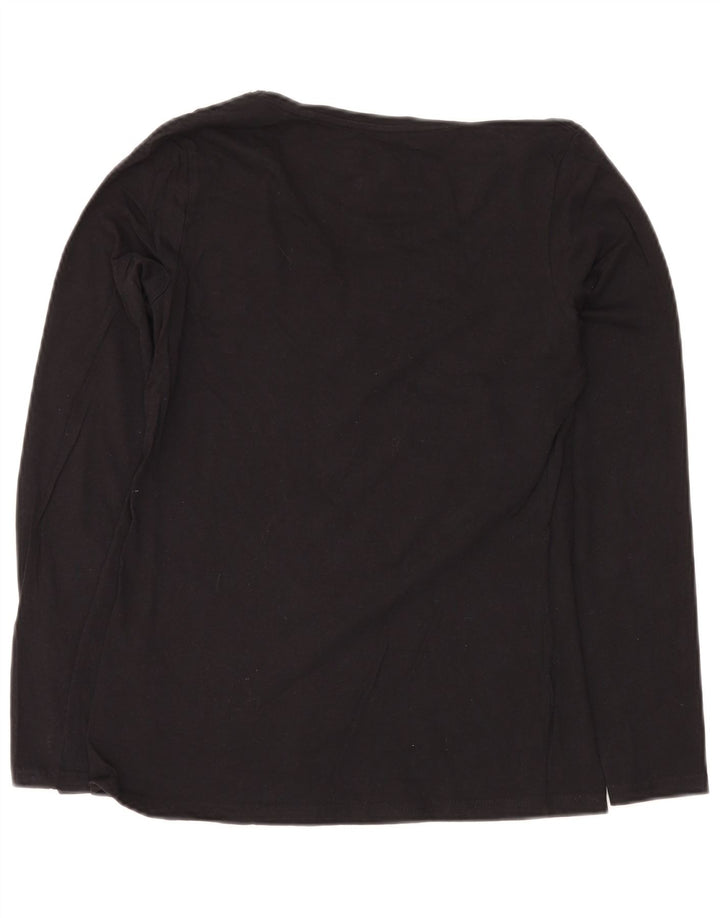 LOTTO Womens Top Long Sleeve UK 10 Small Black Cotton
