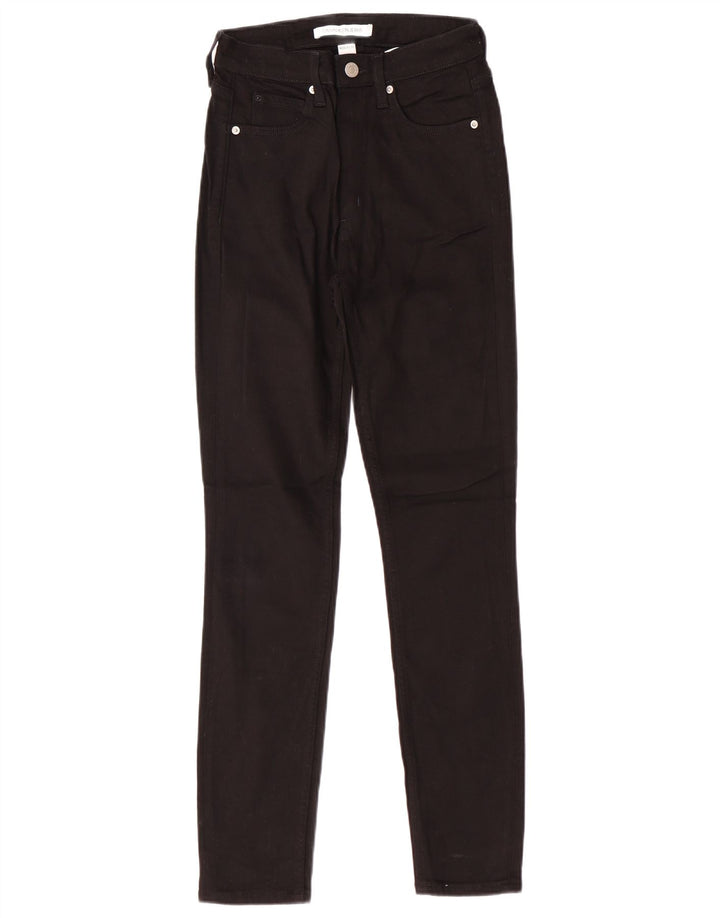 CALVIN KLEIN Womens High Waist Slim Jeans W26 L30  Black Cotton