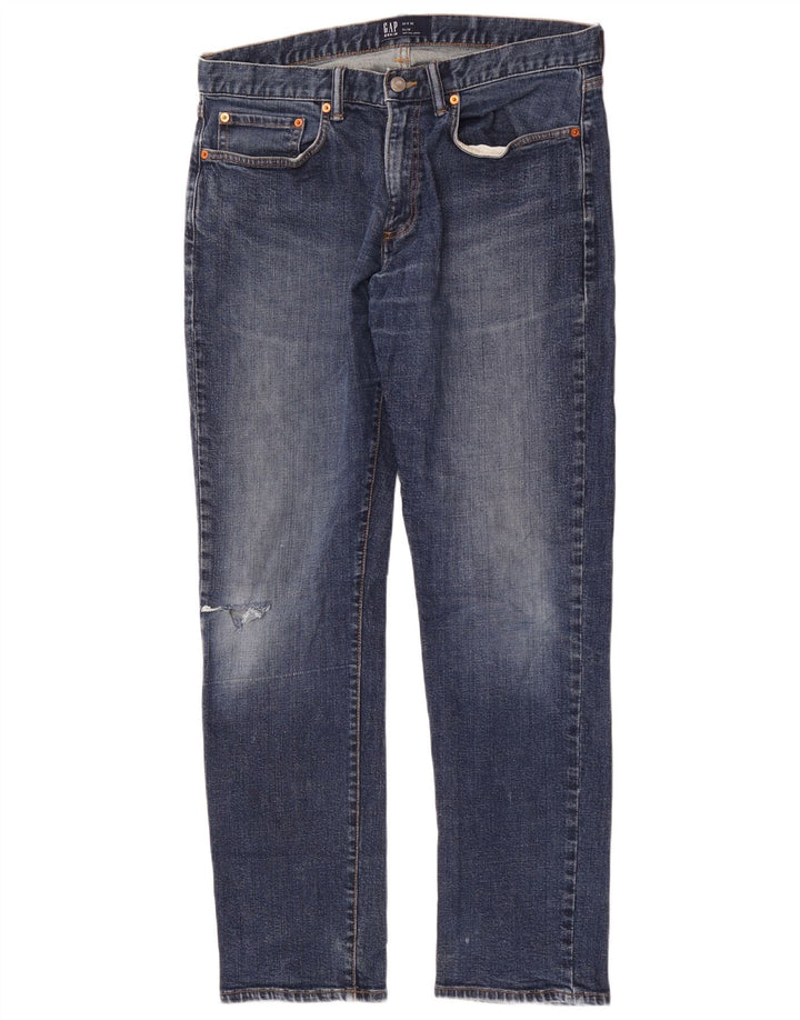 Gap Mens Distressed Slim Jeans W34 L32 Blue Cotton