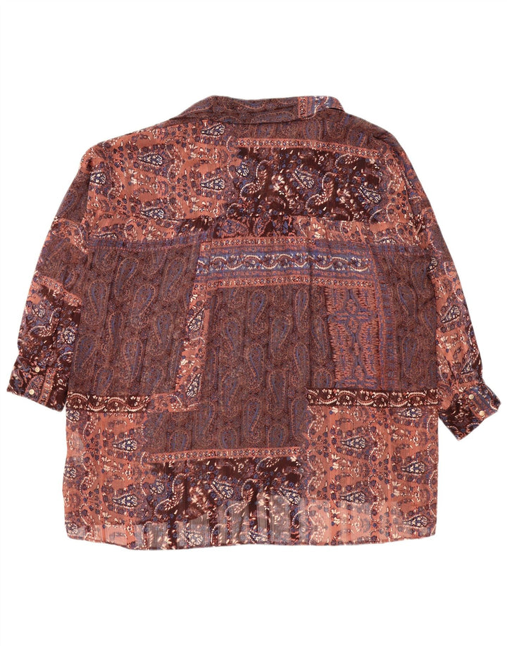 Zara Womens Oversized Shirt Blouse UK 14 Medium Multicoloured Paisley