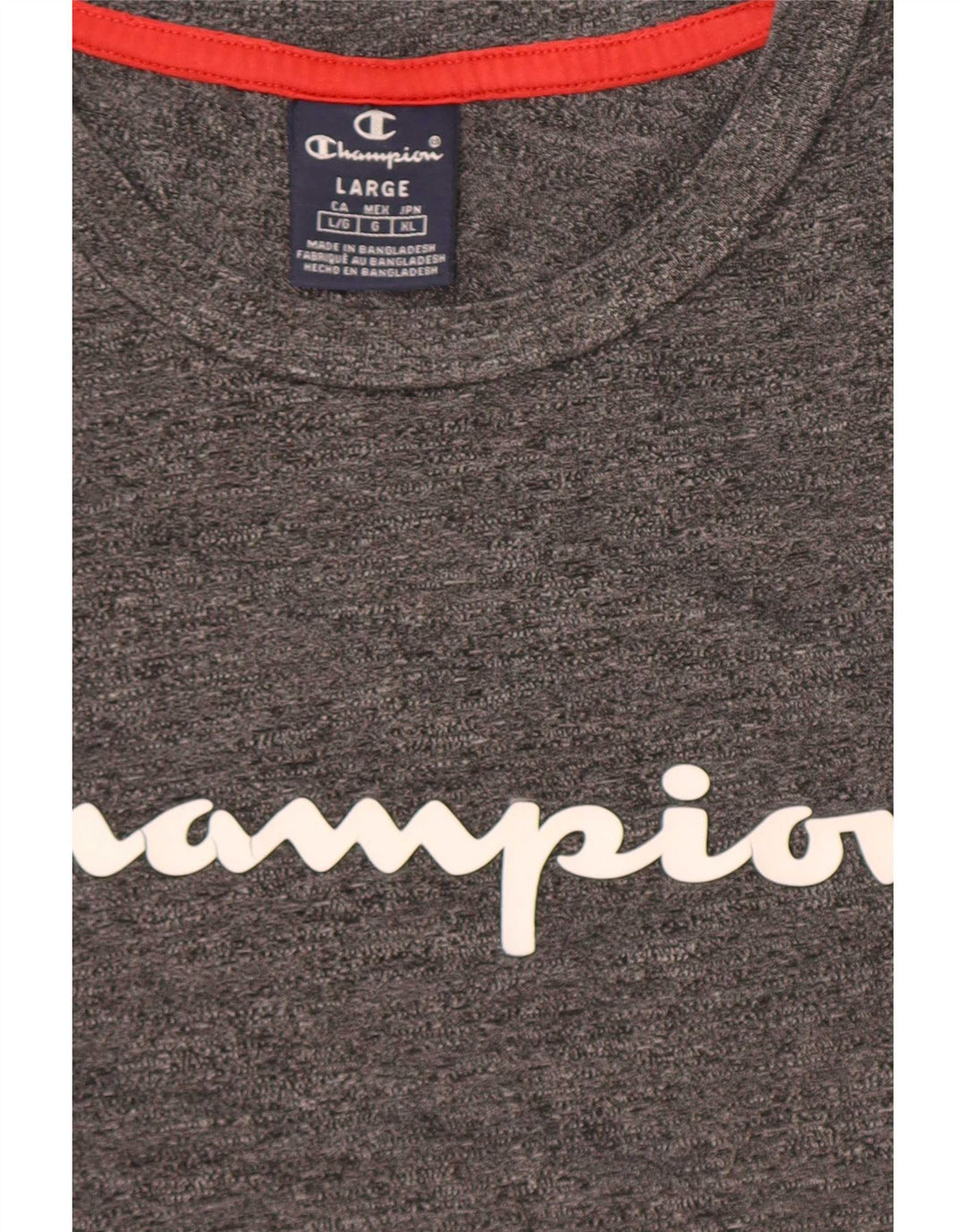 Champion Mens Graphic T-Shirt Top Large Grey Flecked