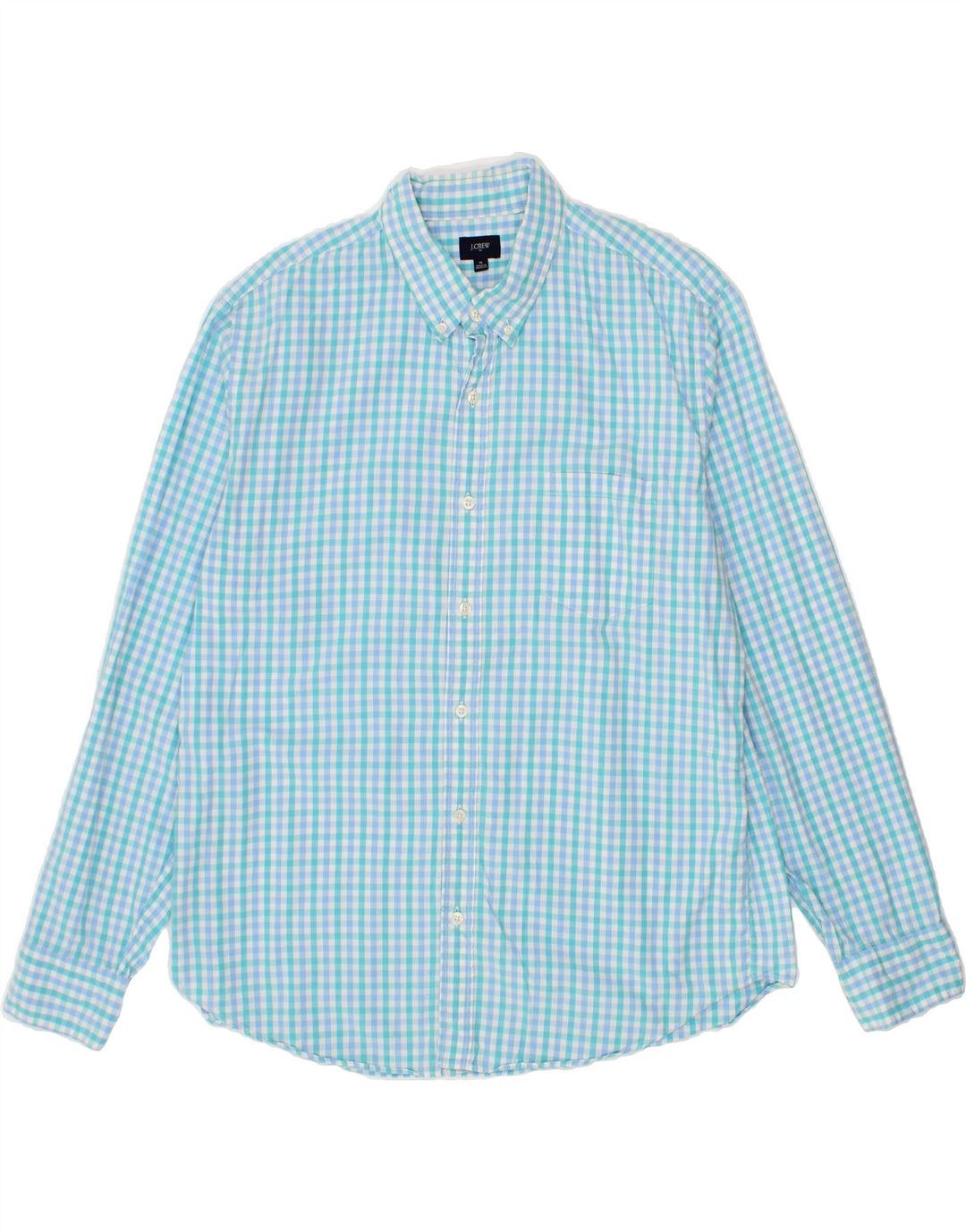 J. CREW Mens Shirt XL Blue Gingham Cotton Vintage J. Crew and Second-Hand J. Crew from Messina Hembry 