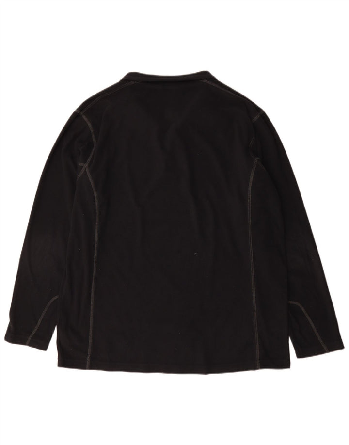 Columbia Mens Zip Neck Fleece Jumper XL Black Polyester