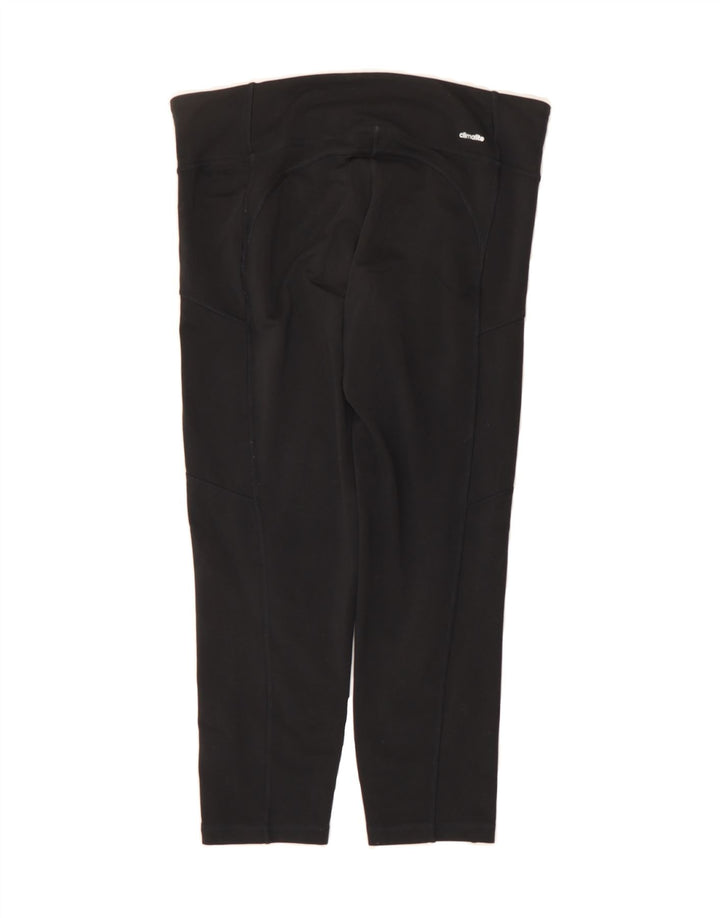 ADIDAS Womens Climalite Capri Leggings UK 14 Medium  Black Polyester Vintage Adidas and Second-Hand Adidas from Messina Hembry 